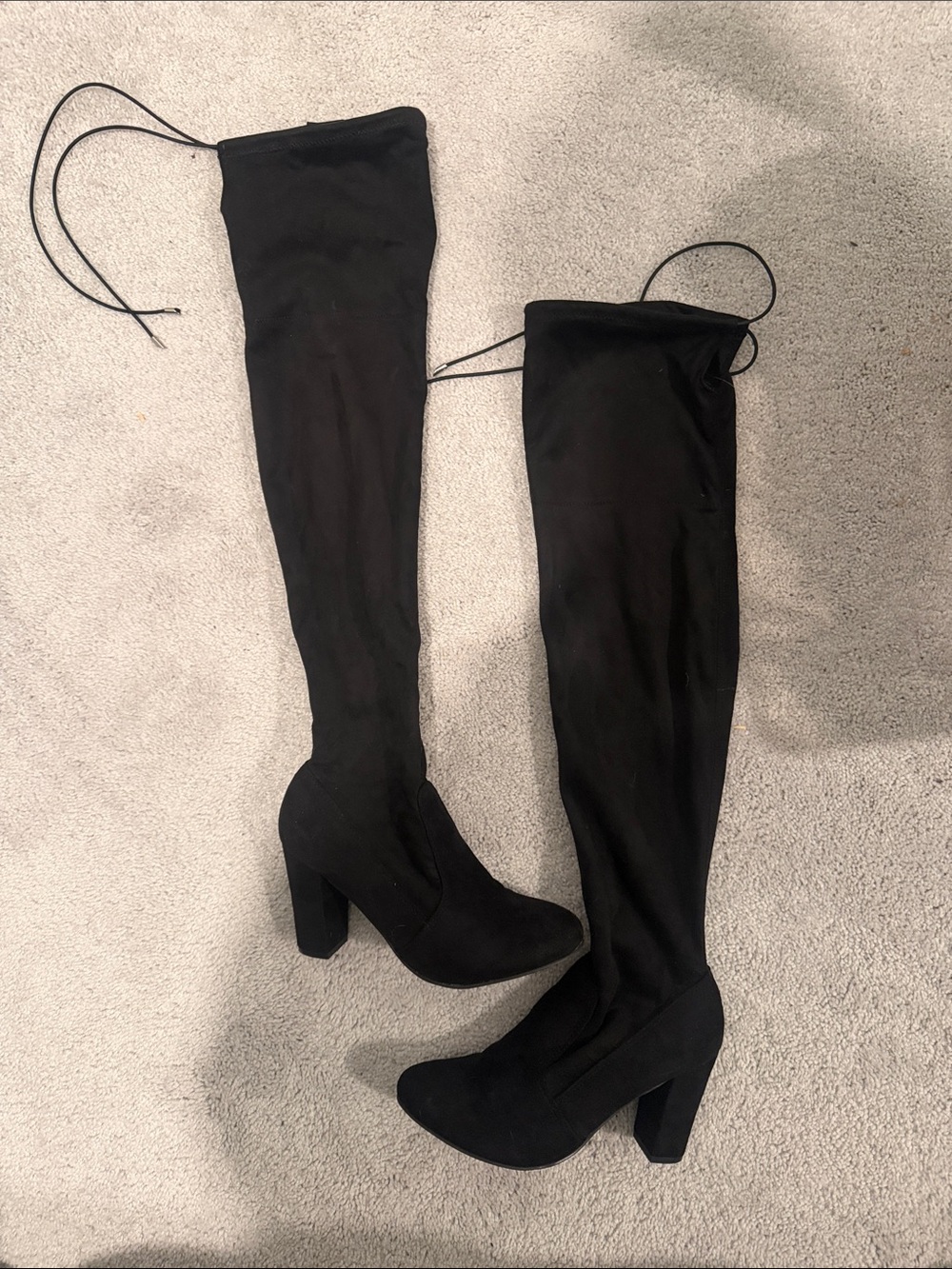 Chinese Laundry Black Over-the-Knee Block Heel Boots